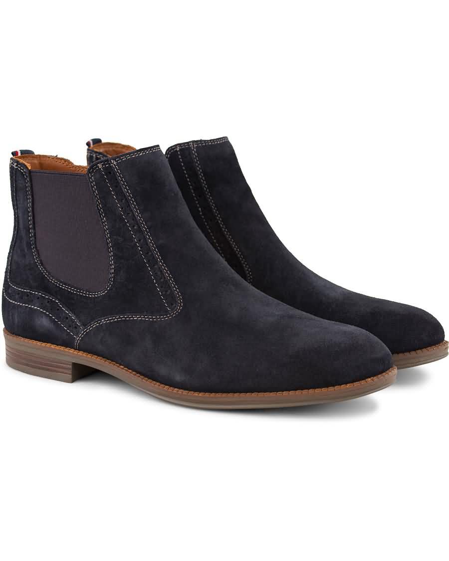 tommy hilfiger colton zip chelsea boot midnight suede Online Sko 9oa0b